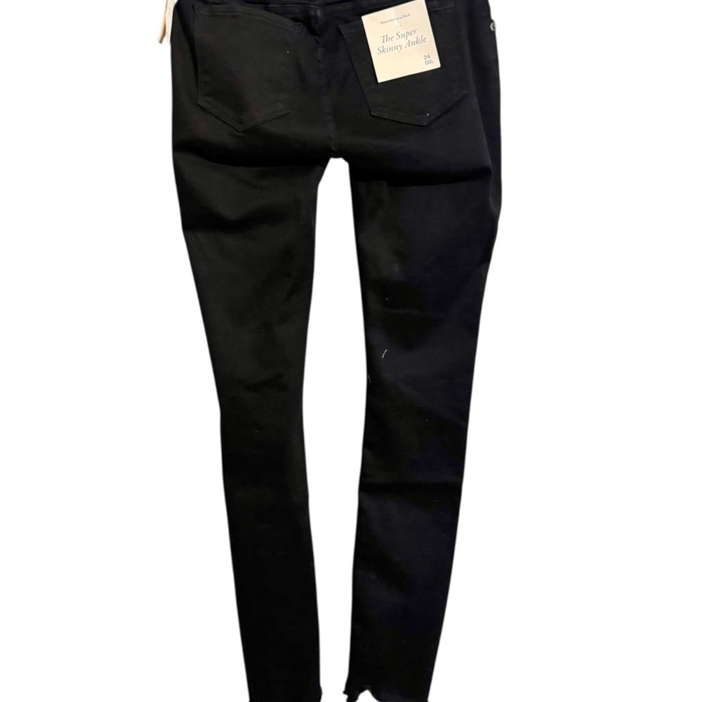 NWT ABERCROMBIE & FITCH - Black Super skinny ankle jeans  SIZE:  00L/24   #R - Picture 7 of 12